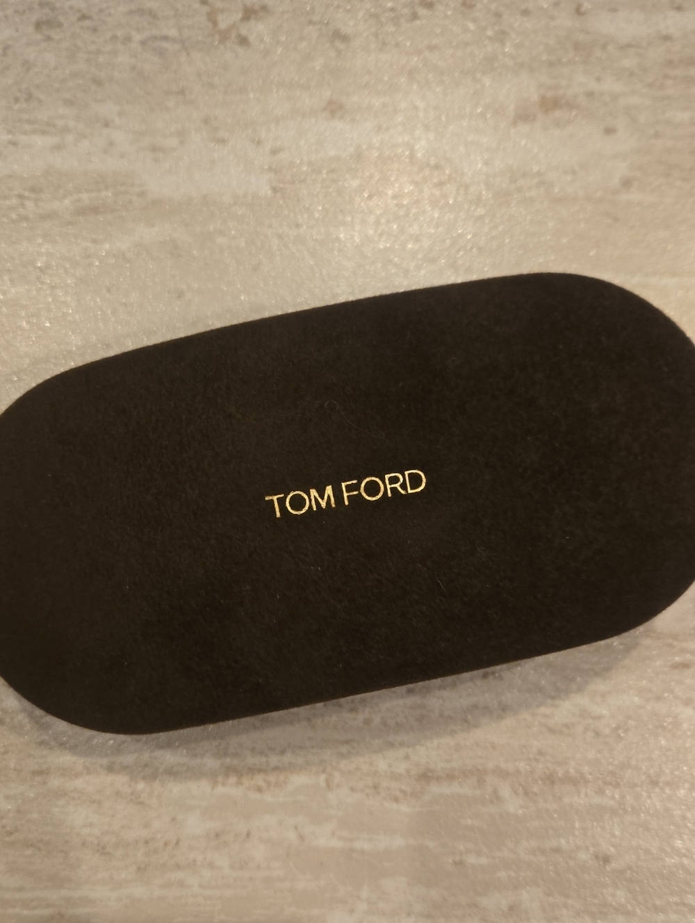 Tom Ford Dark Brown Glasses Case with Gold Logo